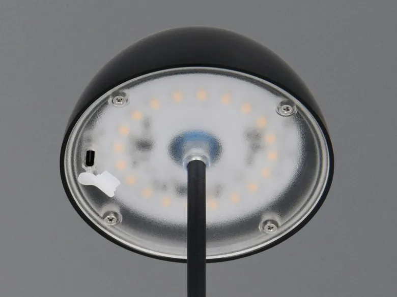 2er SET Akku LED Tischleuchten kabellos für Innen & Außen, Schwarz - 20cm klein