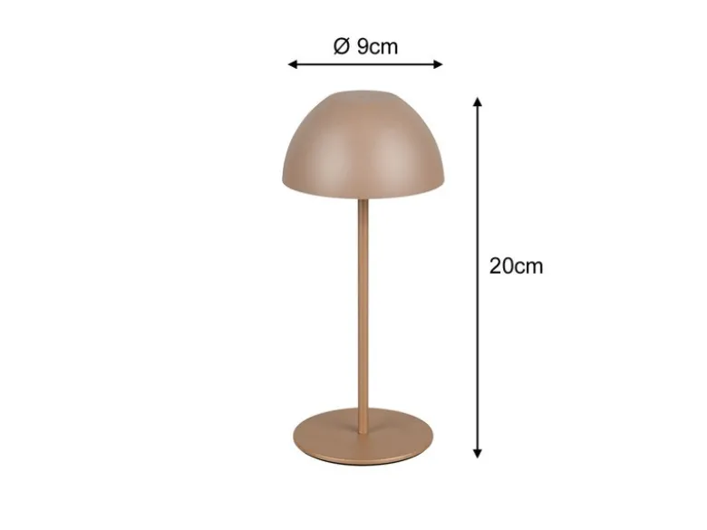 2er SET Akku LED Tischleuchten kabellos für Innen & Außen, Coffee - 20cm klein