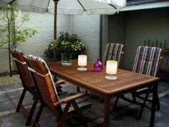 2er SET Akku LED Tischleuchten Outdoor mit RGB Farbwechsler, Höhe 25cm