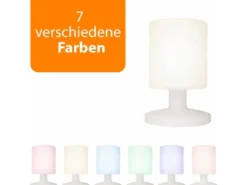 2er SET Akku LED Tischleuchten Outdoor mit RGB Farbwechsler, Höhe 25cm