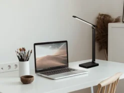 2er SET Akku Schreibtischlampen Schwarz ohne Kabel, Höhe 39,5cm