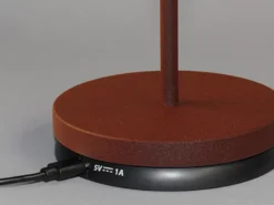2er SET Akku Tischlampen Rostfarben ohne Kabel mit Ladestation, Höhe 34cm