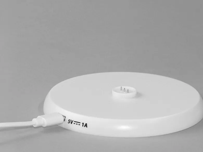 2er SET Akku Tischlampen Weiß ohne Kabel mit Ladestation, Höhe 34cm