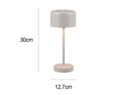 2er SET Akku Tischleuchten, per USB aufladbar, dimmbar, Hellgrau, Höhe 30cm