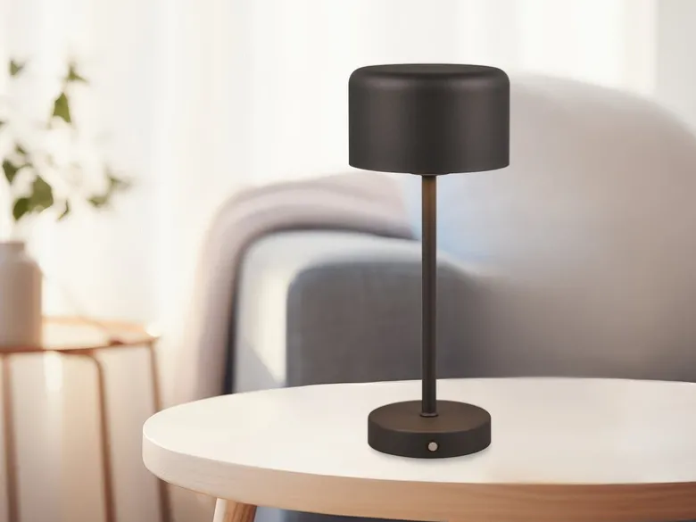 2er SET Akku Tischleuchten, per USB aufladbar, dimmbar, Schwarz, Höhe 30cm