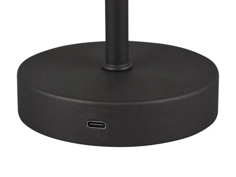 2er SET Akku Tischleuchten, per USB aufladbar, dimmbar, Schwarz, Höhe 30cm