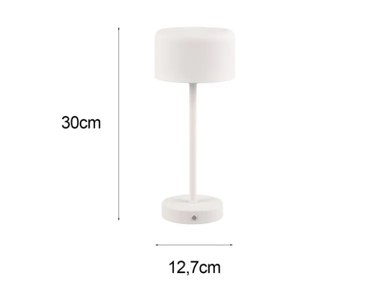 2er SET Akku Tischleuchten, per USB aufladbar, dimmbar, Weiß, Höhe 30cm