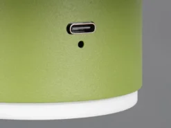 2er SET Akku Wandlampen aus Metall Grün per USB aufladbar, Ø 15,5cm