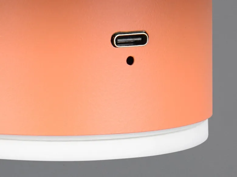 2er SET Akku Wandlampen aus Metall Orange per USB aufladbar, Ø 15,5cm
