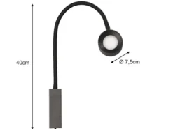 2er SET Akku Wandlampen Schwarz, abnehmbarer Leuchtenkopf, Breite 7,5cm