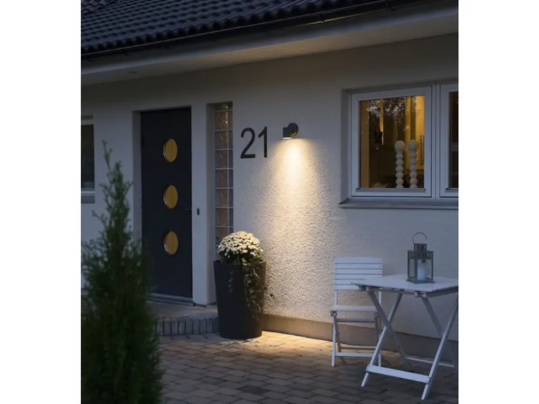 2er-Set Aluminium Downlight Wandleuchten MODENA schwarz, GU10, Höhe 13 cm, IP44
