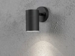 2er-Set Aluminium Downlight Wandleuchten MODENA schwarz, GU10, Höhe 13 cm, IP44