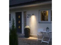 2er-Set Aluminium Downlight Wandleuchten MODENA grau, GU10, Höhe 13 cm, IP44