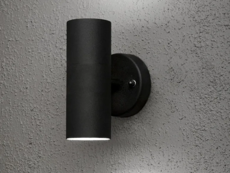 2er-Set Aluminium Up-Down Wandleuchte MODENA schwarz, GU10, Höhe 17 cm, IP23