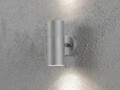 2er-Set Aluminium Up-Down Wandleuchte MODENA grau, GU10, Höhe 19,5 cm, IP44