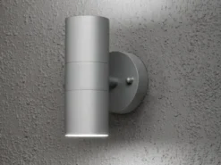 2er-Set Aluminium Up-Down Wandleuchten MODENA grau, GU10, Höhe 17 cm, IP44