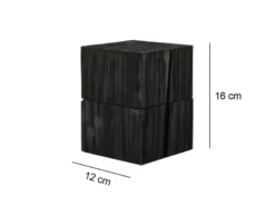 2-er SET aufklappbare LED Tischleuchten aus Holz Schwarz, Höhe 16cm