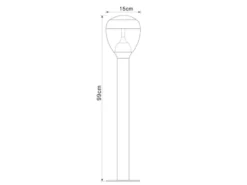 2er Set ausgefallene LED Wegeleuchten aus Edelstahl in Silber, Höhe 99cm