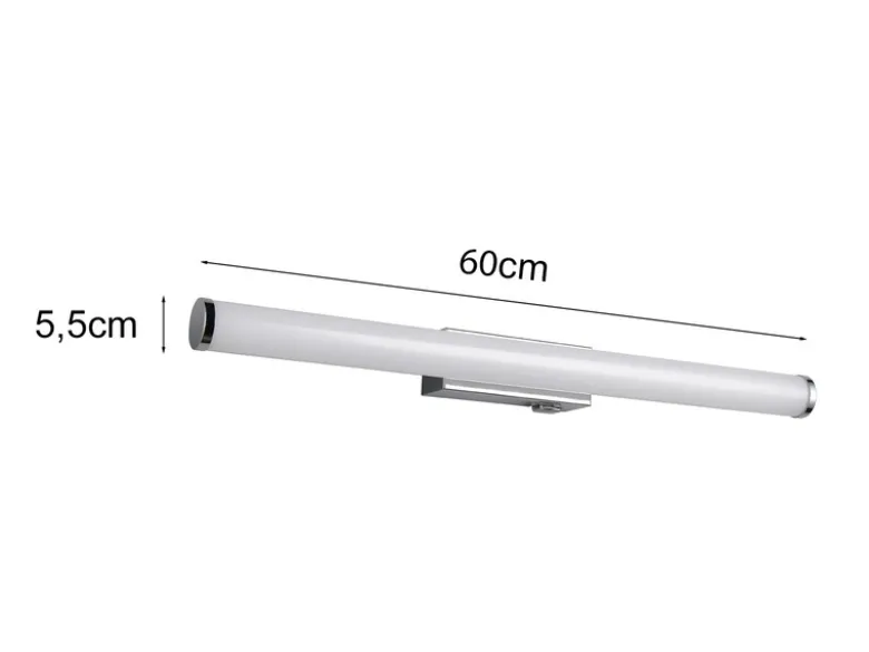 2er SET Bad Spiegelleuchten mit Schalter, Licht neutralweiß, Breite 60cm