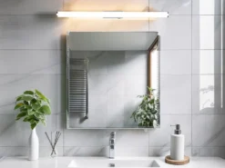 2er SET Bad Spiegelleuchten mit Schalter, Licht neutralweiß, Breite 80cm