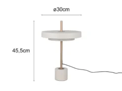 2er SET dimmbare LED Tischlampen im modernen Design, Hellgrau, Höhe 45,5cm
