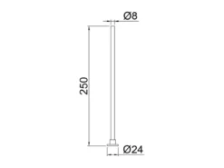 2er SET Distanzhalter Höhe 25cm Weiß für DUOline Schienensystem