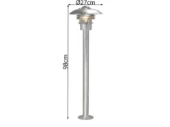 2er-Set elegante Wegeleuchte MODENA galv. Stahl, E27, Höhe 98 cm, IP23