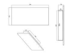 2er SET flache LED Innen Wandleuchten aus Naturschiefer, Breite 25cm