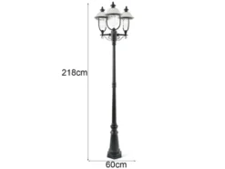 2er-Set Gartenlaterne PARMA, Edelstahl Lampendach, 3 x E27, IP43