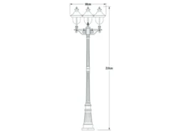 2er-Set Gartenlaterne PARMA, Edelstahl Lampendach, 3 x E27, IP43