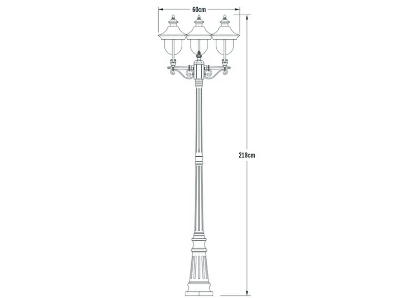 2er-Set Gartenlaterne PARMA, Edelstahl Lampendach, 3 x E27, IP43