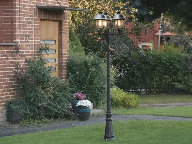 2er-Set Gartenlaterne PARMA, Edelstahl Lampendach, 3 x E27, IP43