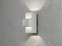 2er-Set graue Wandleuchten IMOLA, Up/Down-light, 9 Watt HP-LED, IP54