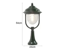 2er-Set grüne Sockelleuchten PARMA aus Aluminium, E27, IP43, H.: 54 cm