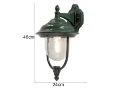 2er-Set hängende Wandleuchten PARMA, Aluminium grün, E27, IP43
