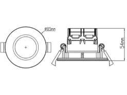 4er SET IP65 LED Deckeneinbaustrahler Silber matt rund, dimmbar, Ø 8,5cm