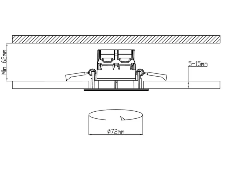 4er SET IP65 LED Deckeneinbaustrahler Schwarz rund, dimmbar, Ø 8,5cm