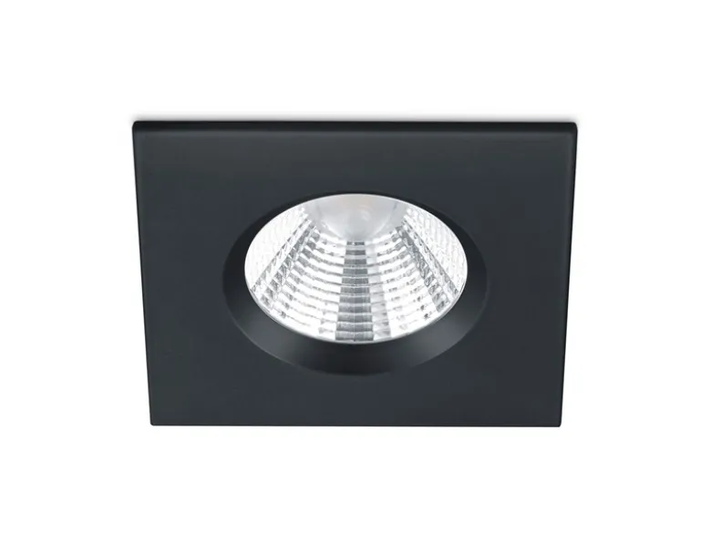 4er SET IP65 LED Deckeneinbaustrahler Schwarz eckig, dimmbar, 8,5cm