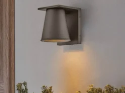 2er SET kleine LED Außenwandleuchten Bronzefarbig Salzluft resistent Höhe 15,5cm