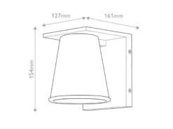 2er SET kleine LED Außenwandleuchten Weiß, Salzluft resistent Höhe 15,5cm