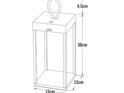 2er Set LED Akku Tischleuchten, Aluminium Schwarz, Höhe 30cm