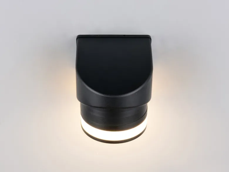 2er Set LED Außenwandleuchte Downlight in Schwarz, Höhe 10cm