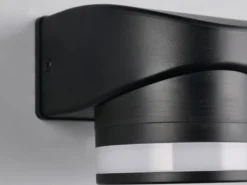 2er Set LED Außenwandleuchte Downlight in Schwarz, Höhe 10cm