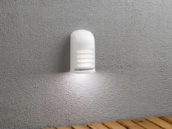 2er-Set LED Außenwandleuchte mit Bewegungsmelder & Batterie, Weiß H: 13cm