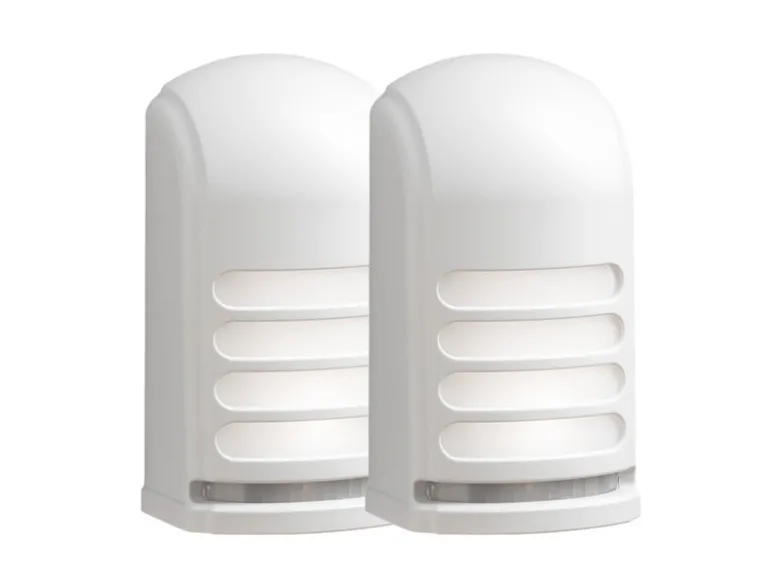 2er-Set LED Außenwandleuchte mit Bewegungsmelder & Batterie, Weiß H: 13cm