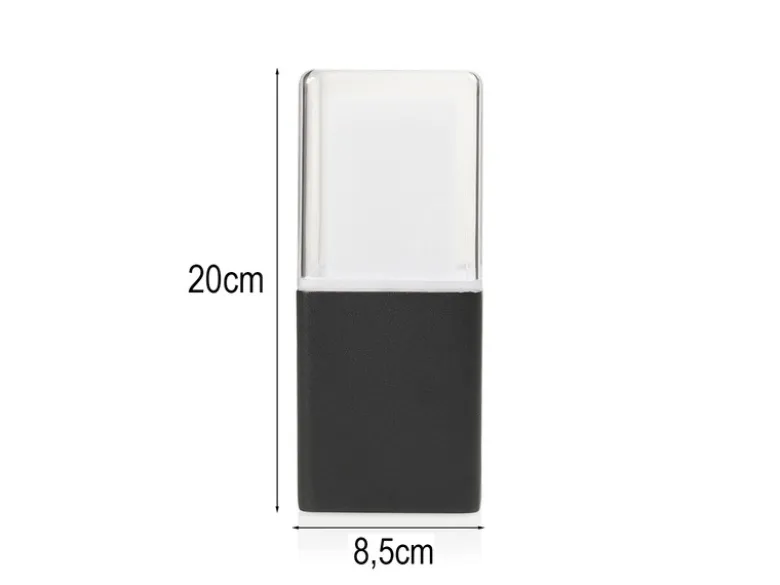 2er Set LED Außenwandleuchten aus Aluminium in Schwarz Up Light, Höhe 20cm