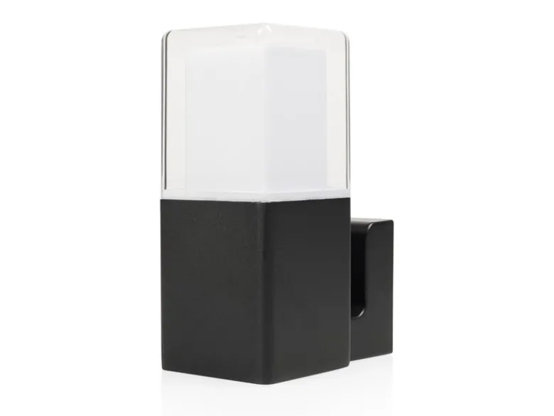 2er Set LED Außenwandleuchten aus Aluminium in Schwarz Up Light, Höhe 20cm