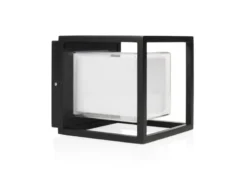 2er Set LED Außenwandleuchten aus Aluminium in Schwarz, 17x15cm