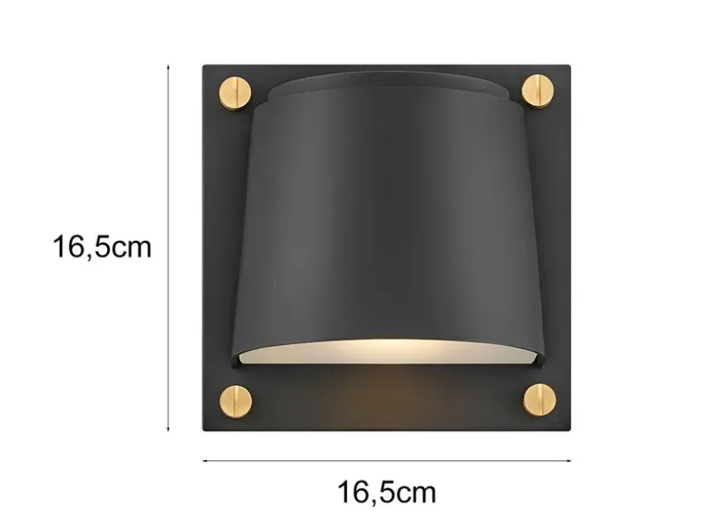 2er Set LED Außenwandleuchten Downlight Schwarz, Höhe 16,5cm