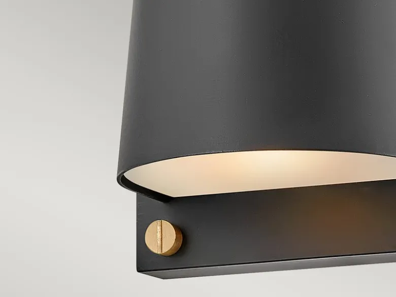 2er Set LED Außenwandleuchten Downlight Schwarz, Höhe 16,5cm